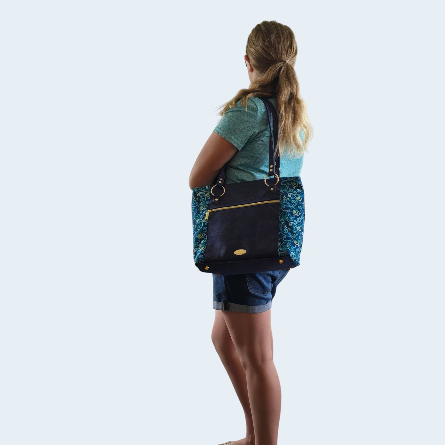 Tote - Blue Swirl Cork