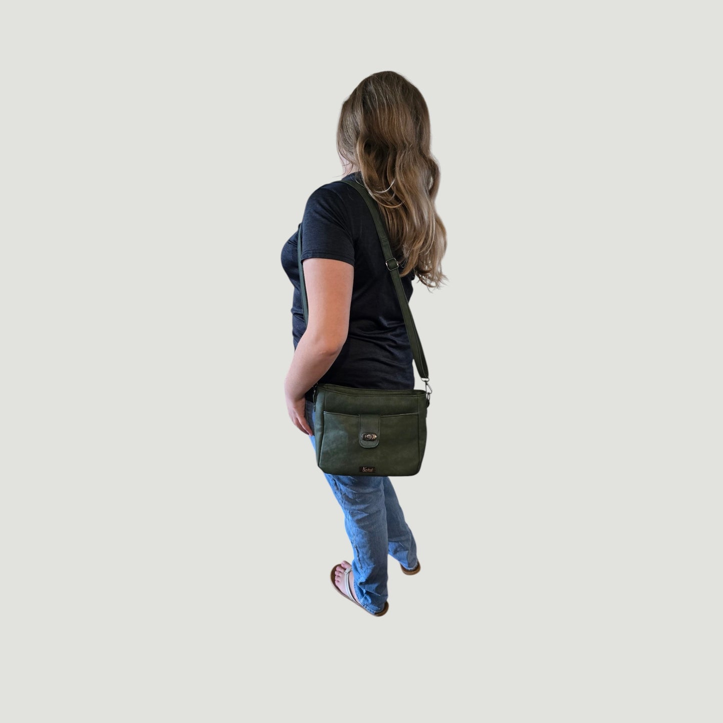Crossbody - Sage Green Faux Leather