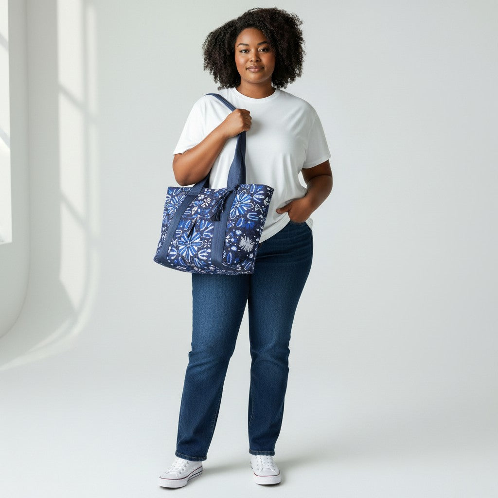 Blue Botanical Everyday Bag