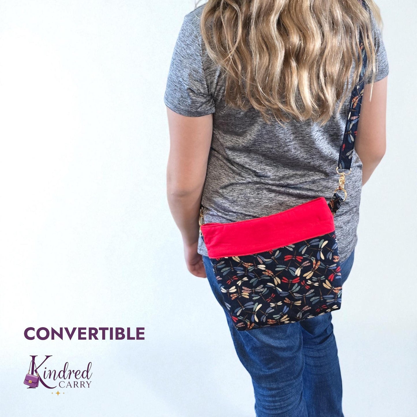 Convertible Tote – Navy Dragonfly