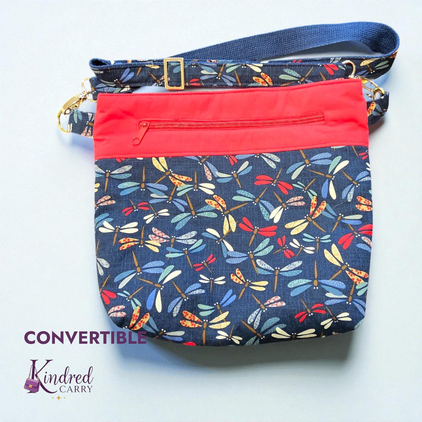 Convertible Tote – Navy Dragonfly