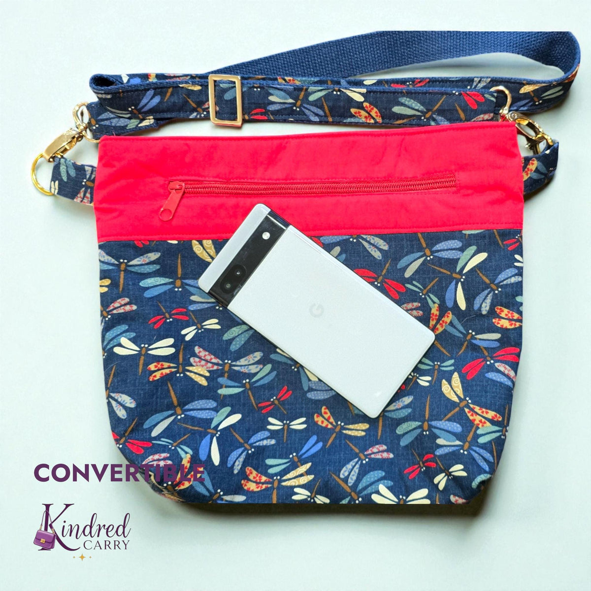 Convertible Tote – Navy Dragonfly