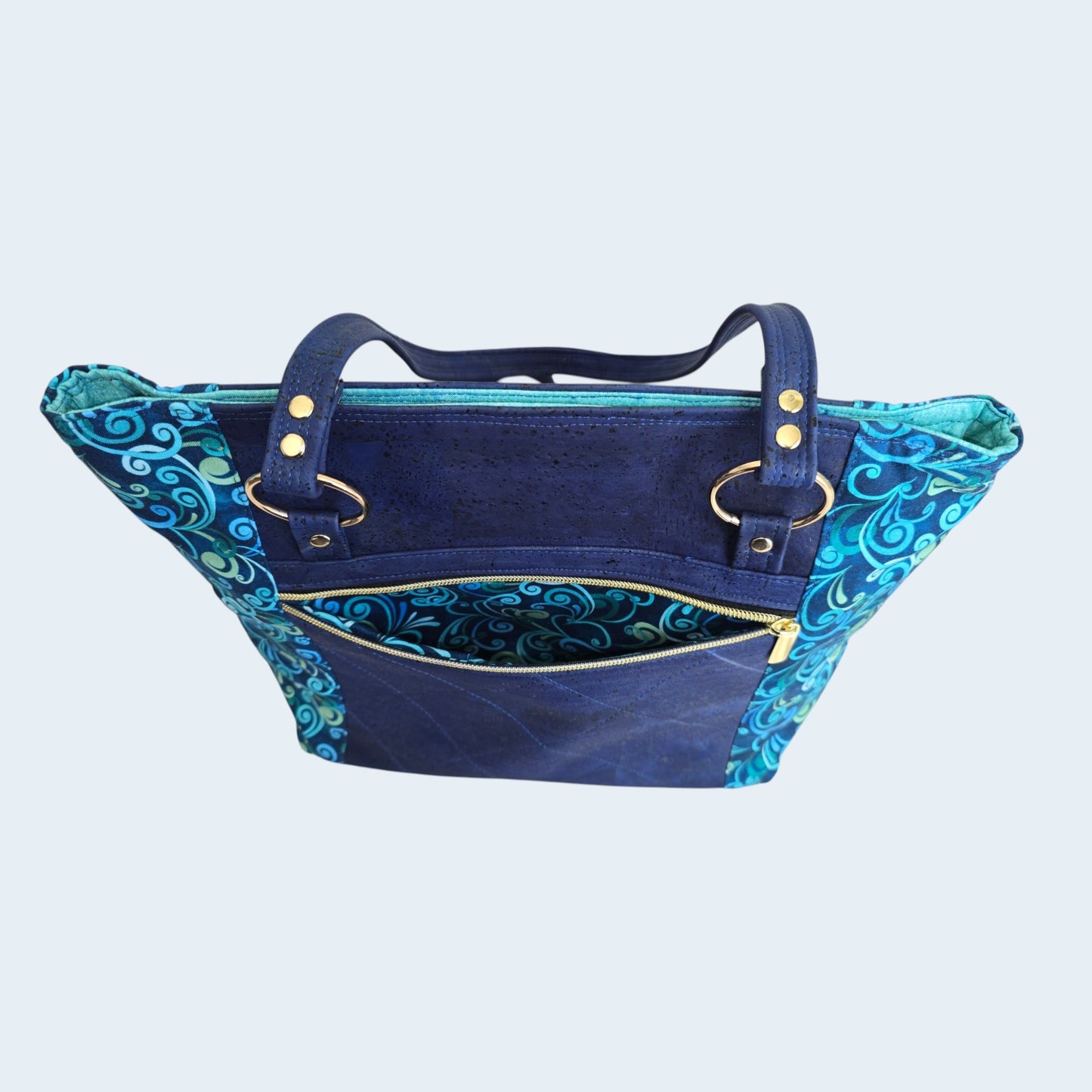 Tote - Blue Swirl Cork
