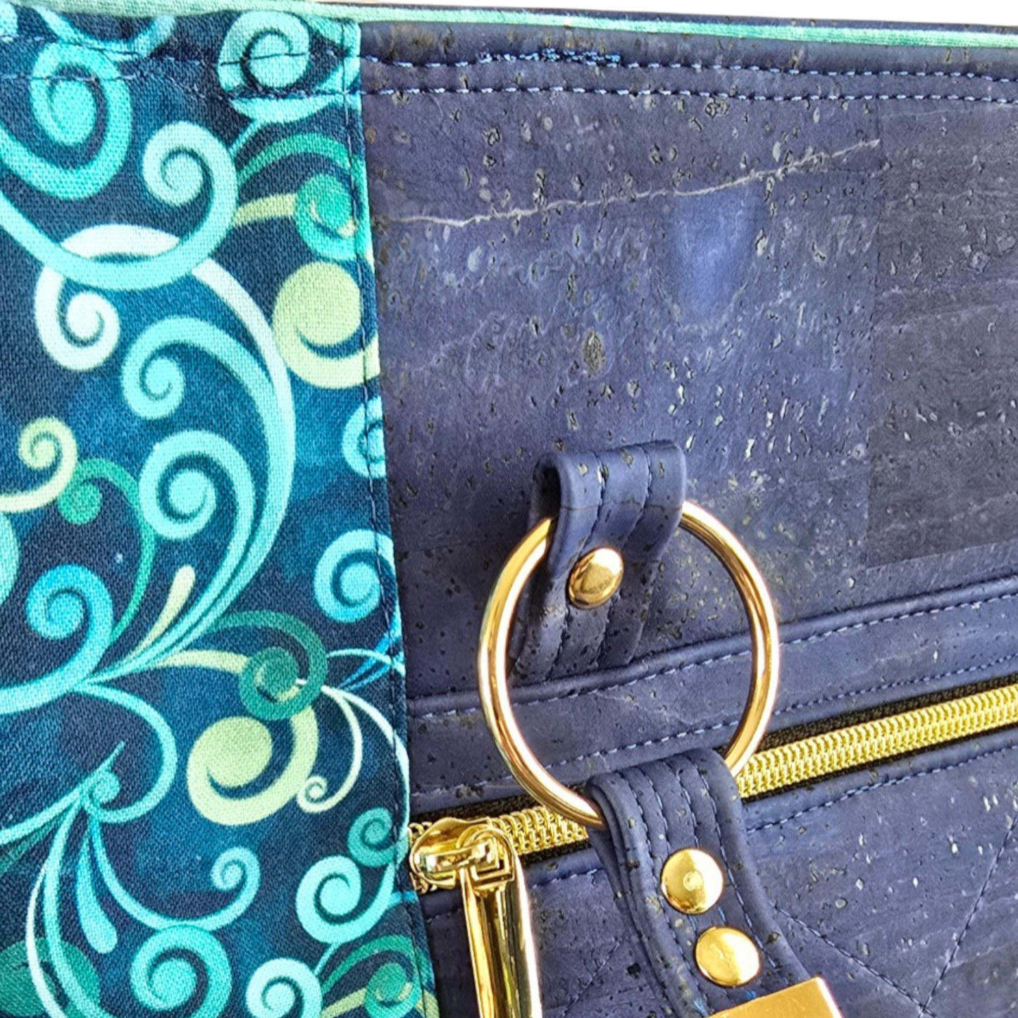 Tote - Blue Swirl Cork