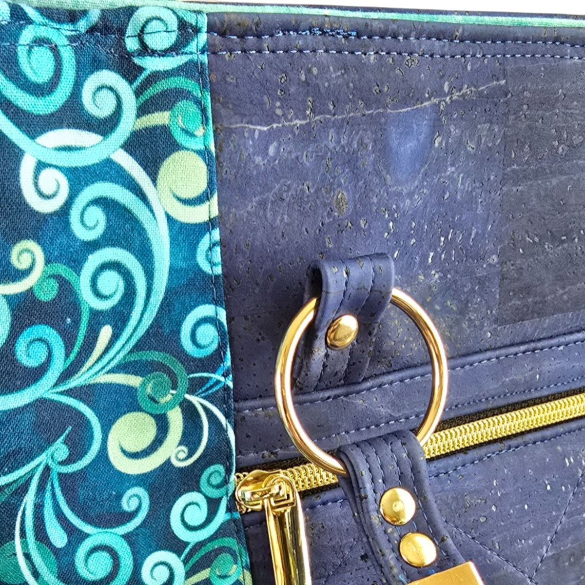 Tote - Blue Swirl Cork