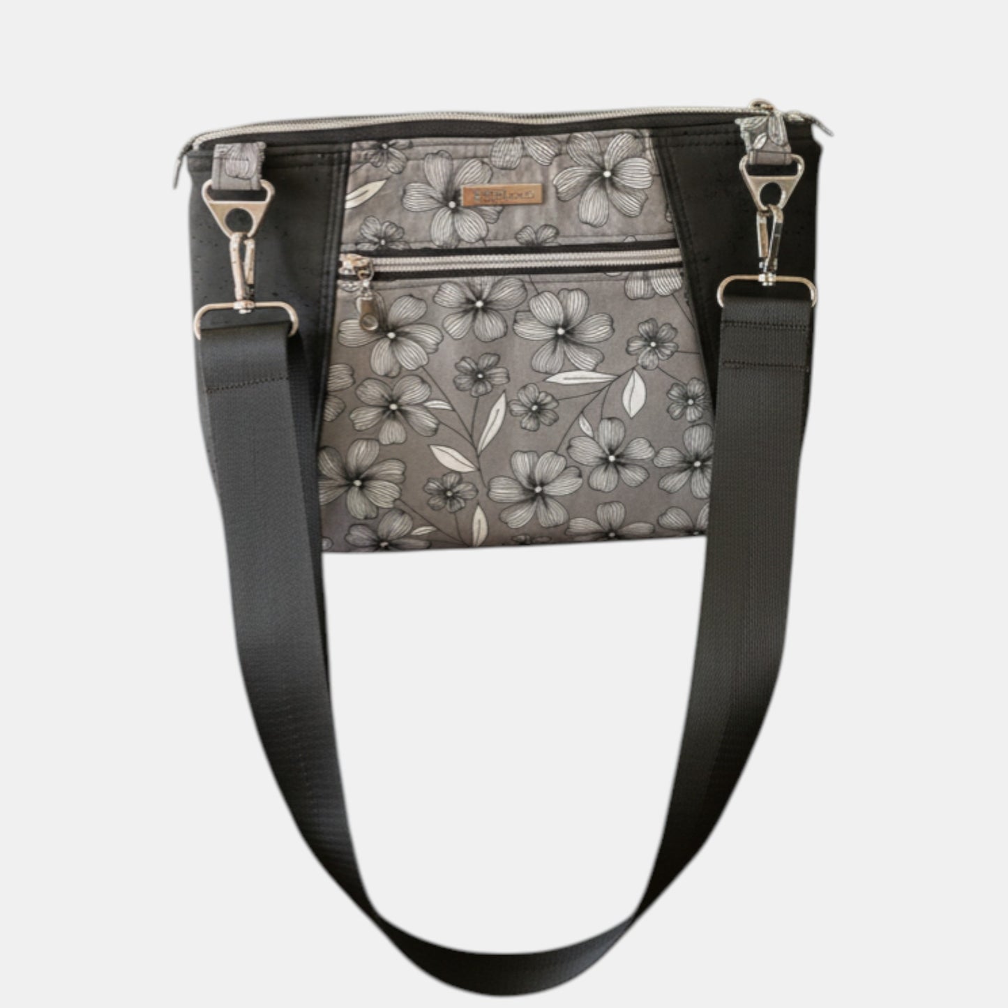 Sunshine Crossbody – Gray Floral Cork