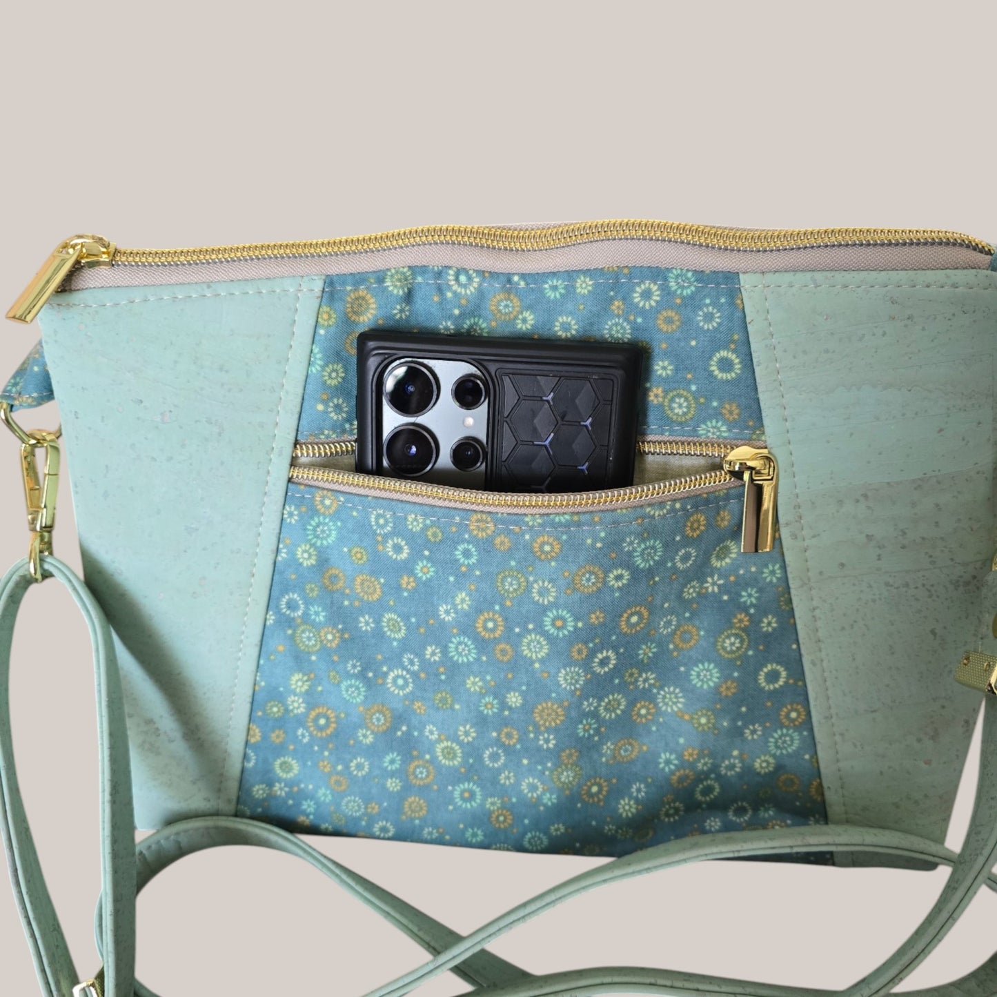 Crossbody – Mint Floral Cork