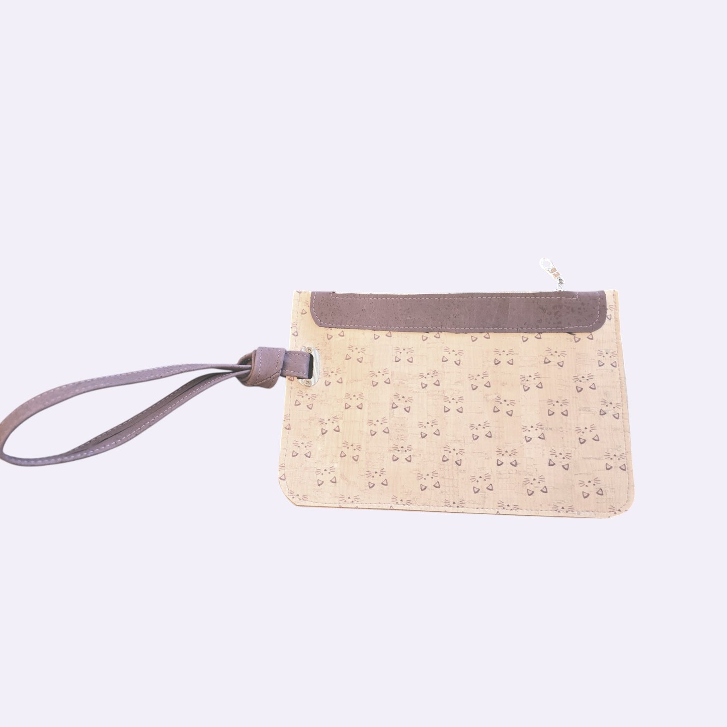 Wristlet Clutch – Lavender Cat Cork