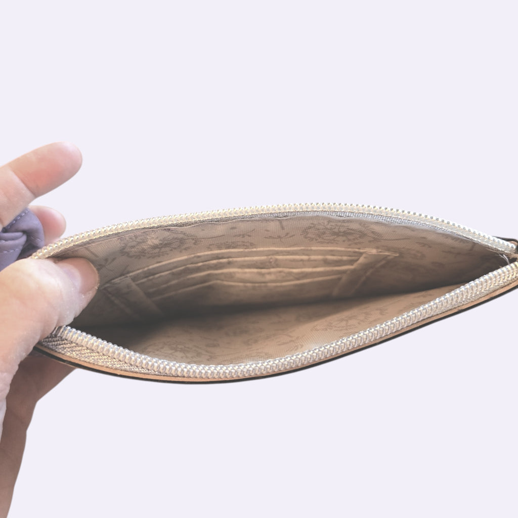 Wristlet Clutch – Lavender Cat Cork