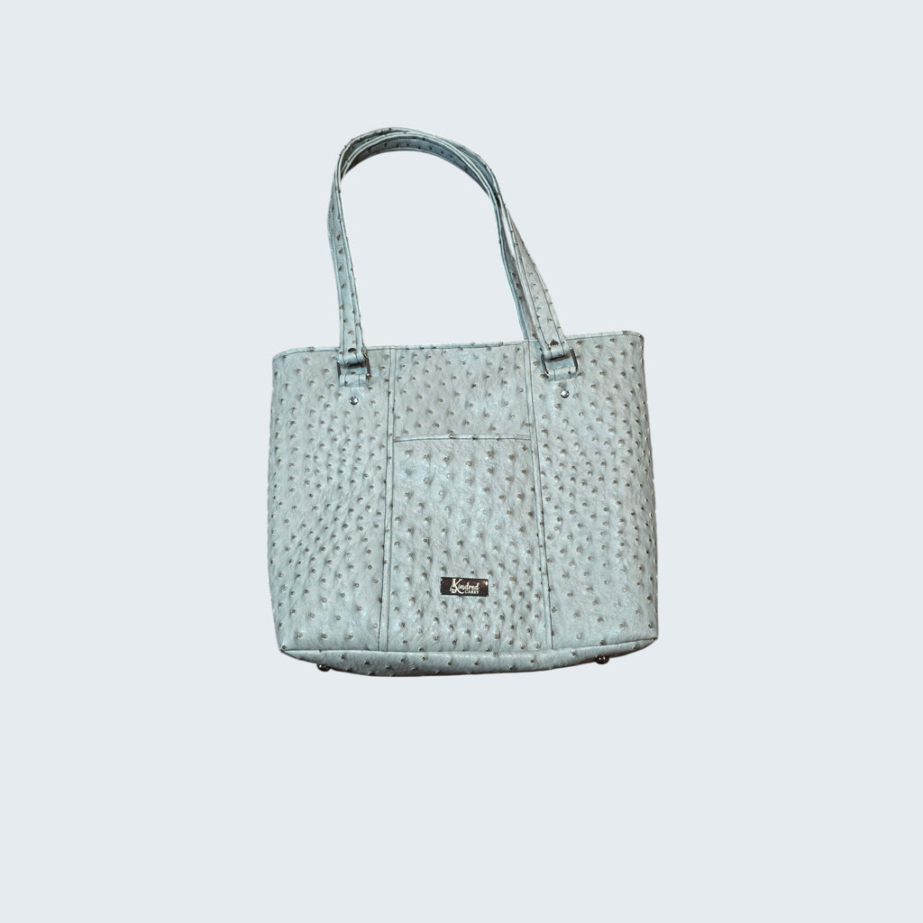 Sage Faux Ostrich Everyday Shoulder Bag