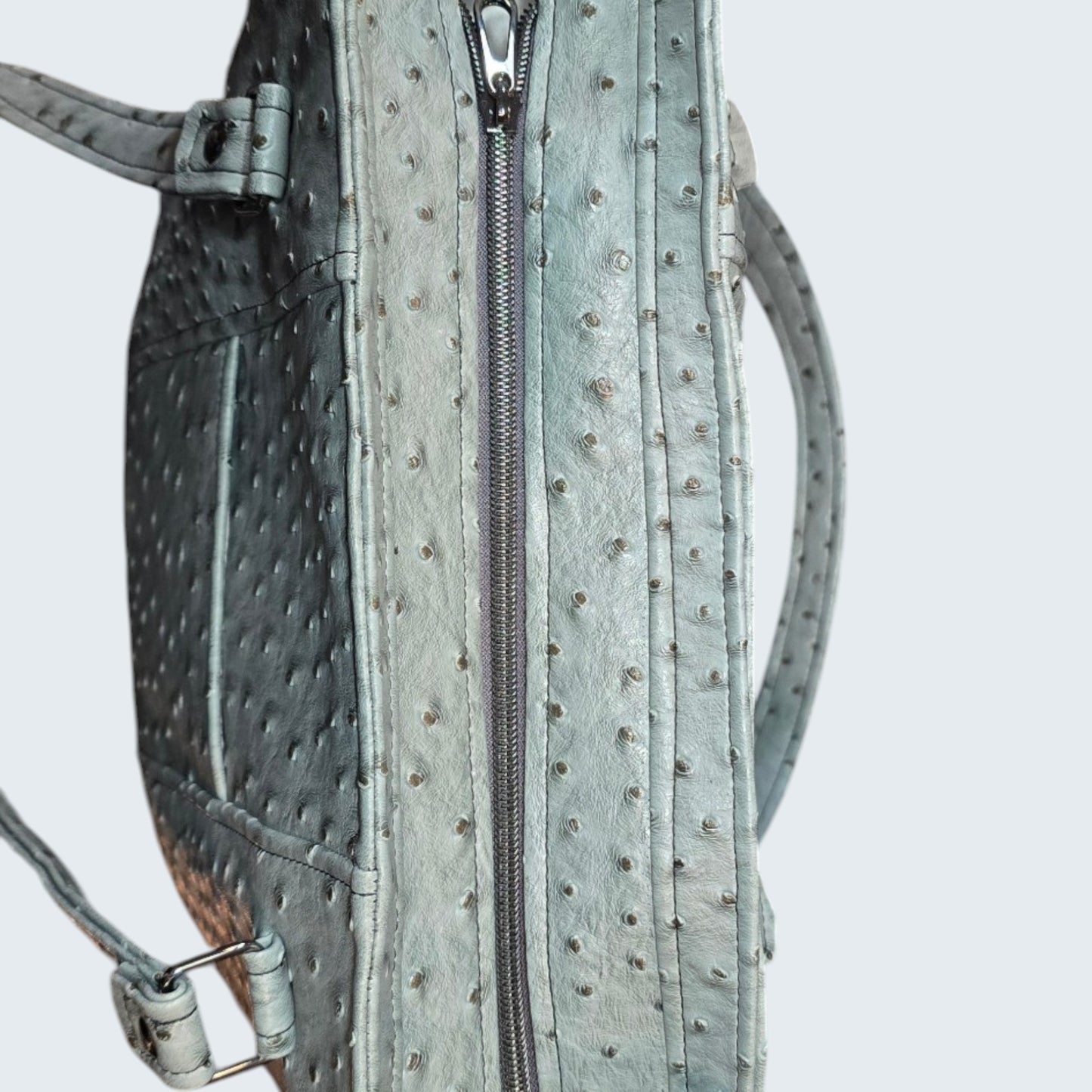 Sage Faux Ostrich Everyday Shoulder Bag