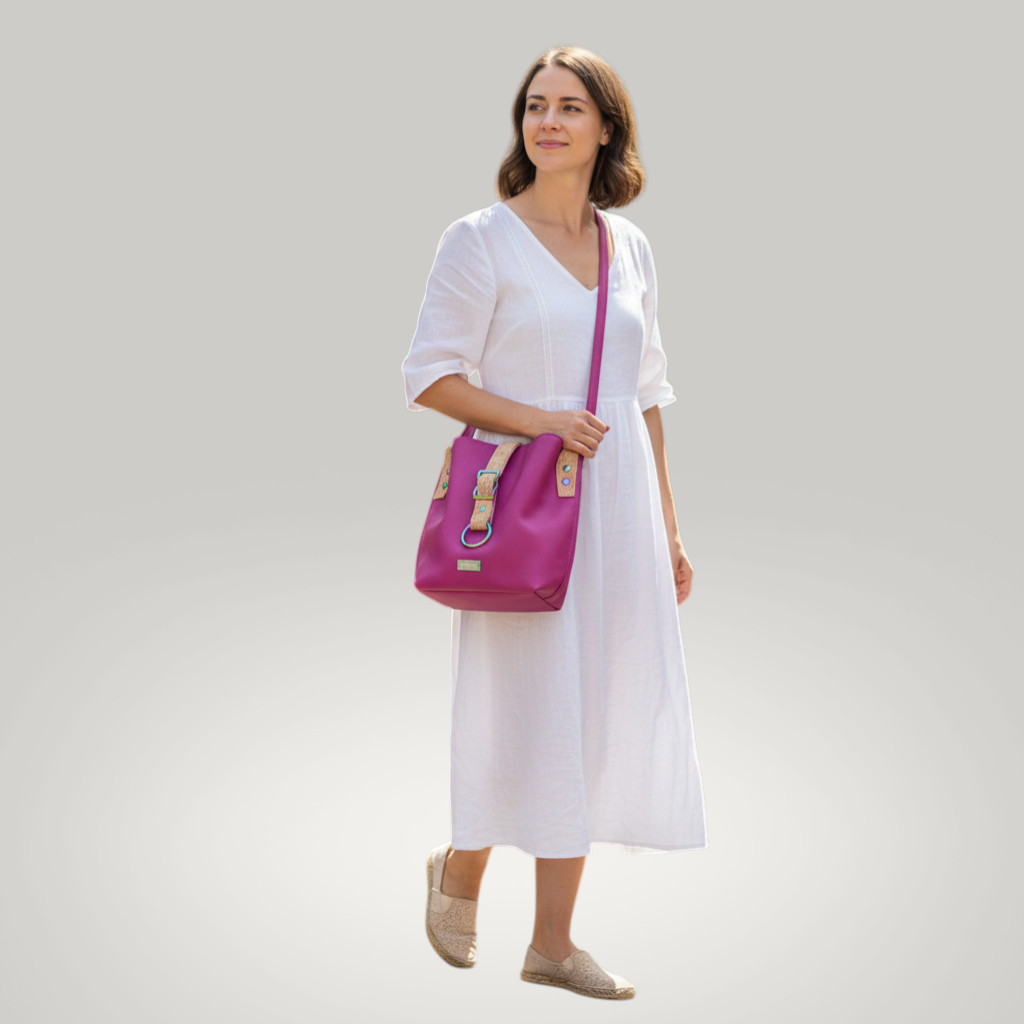 Crossbody – Magenta Cork