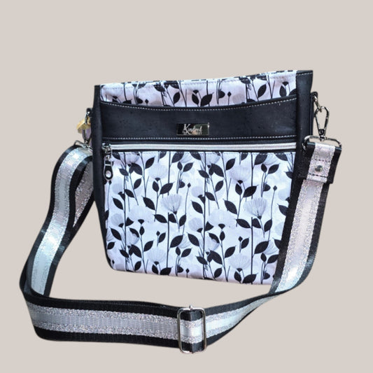 Crossbody Bag – Black & White Floral