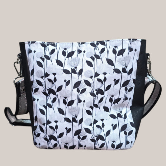 Crossbody Bag – Black & White Floral