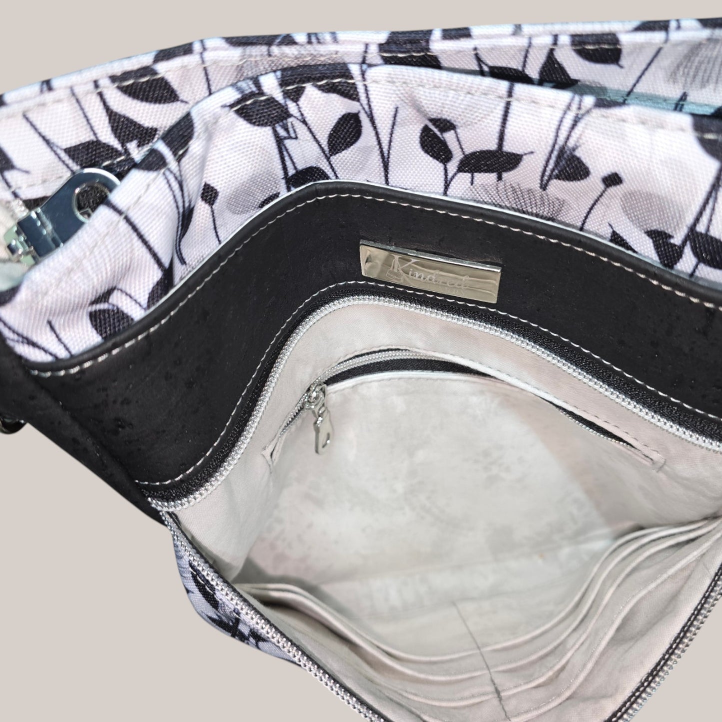 Crossbody Bag – Black & White Floral