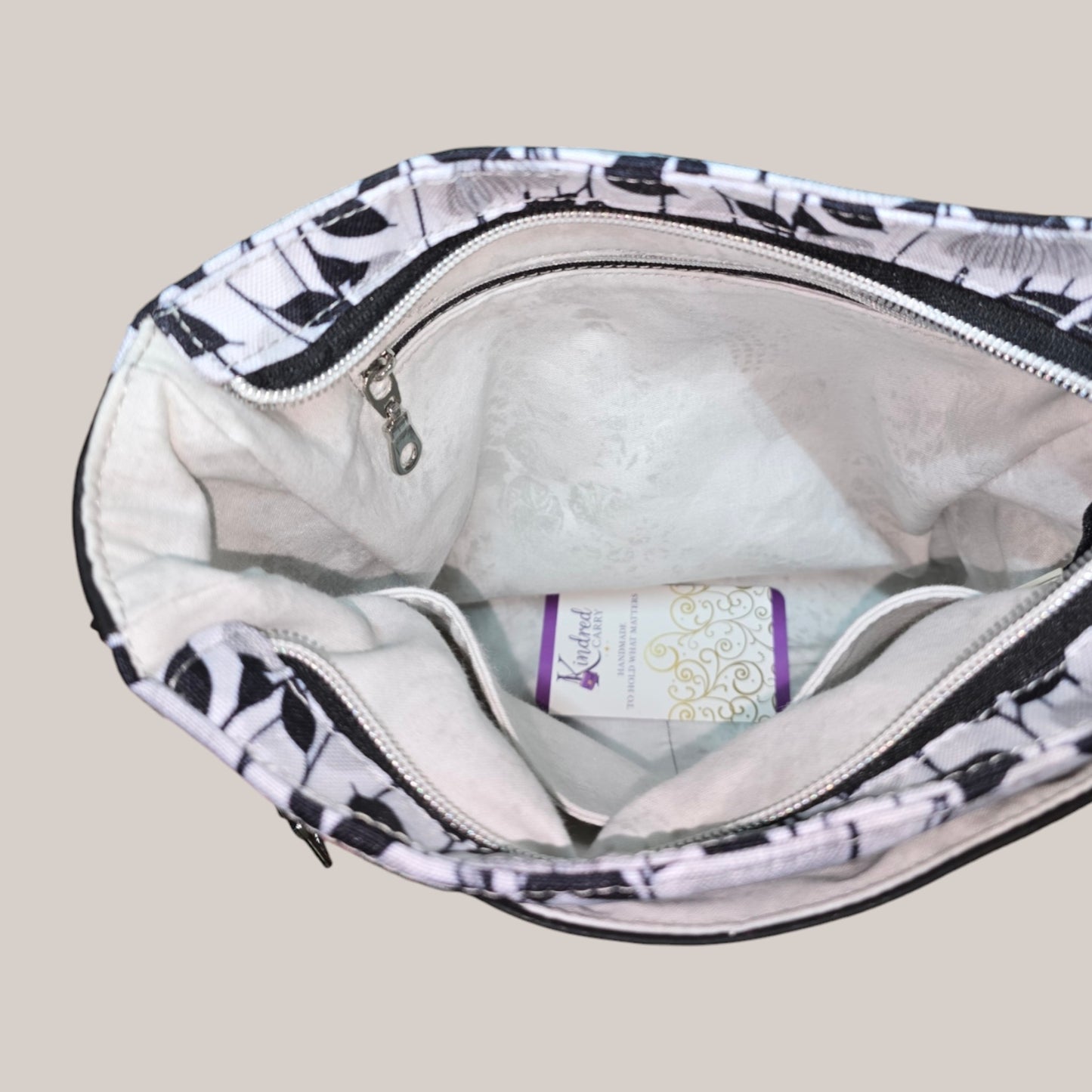 Crossbody Bag – Black & White Floral