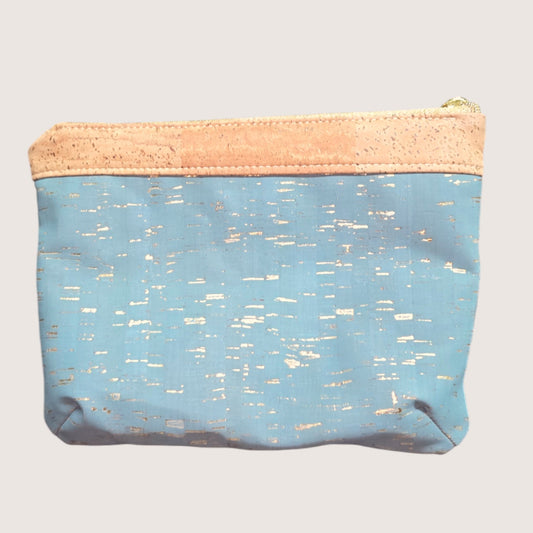 Wristlet Wallet – Blue Cork & Gold