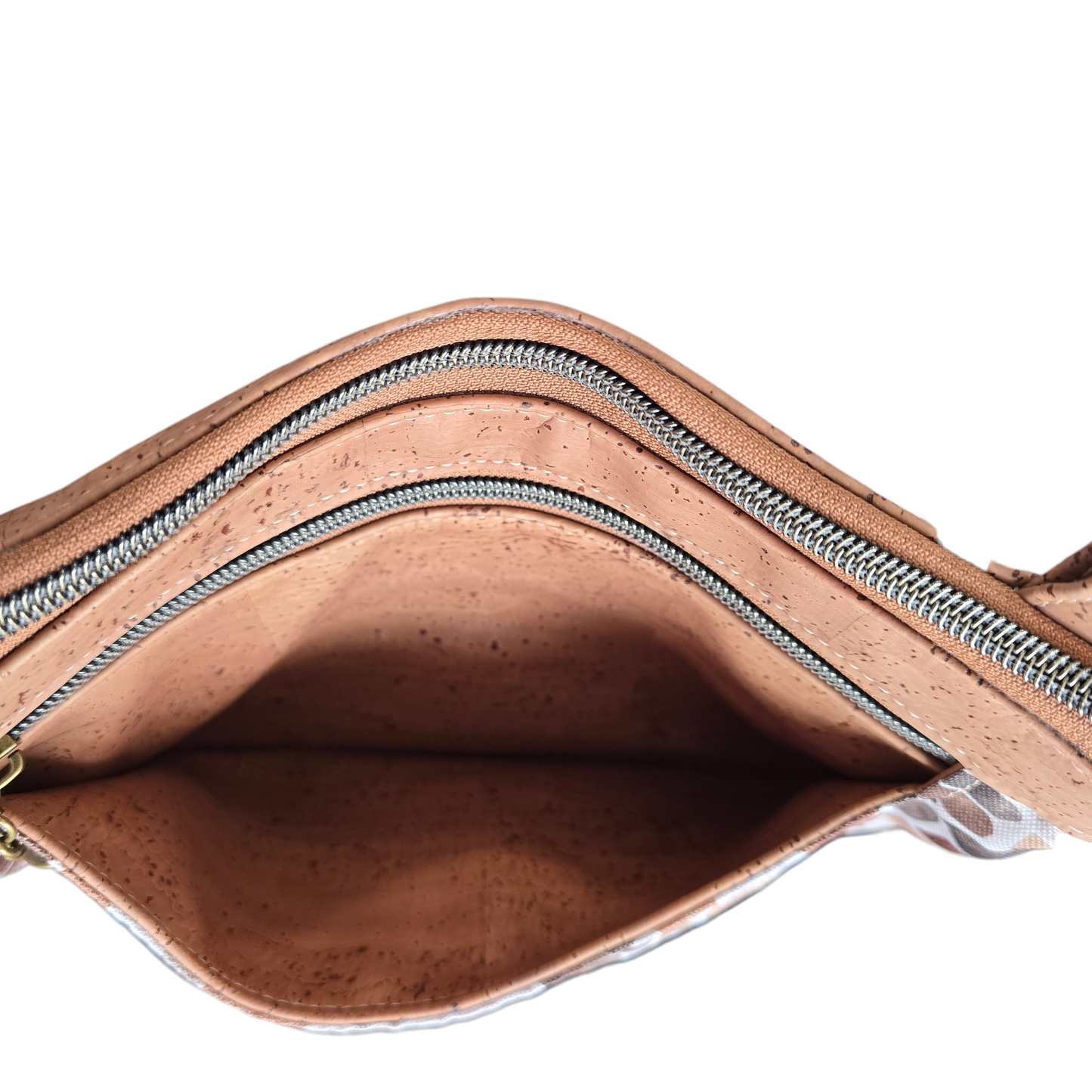 Neutral Pebble Print with Cork Accents | Lightweight Everyday Purse
