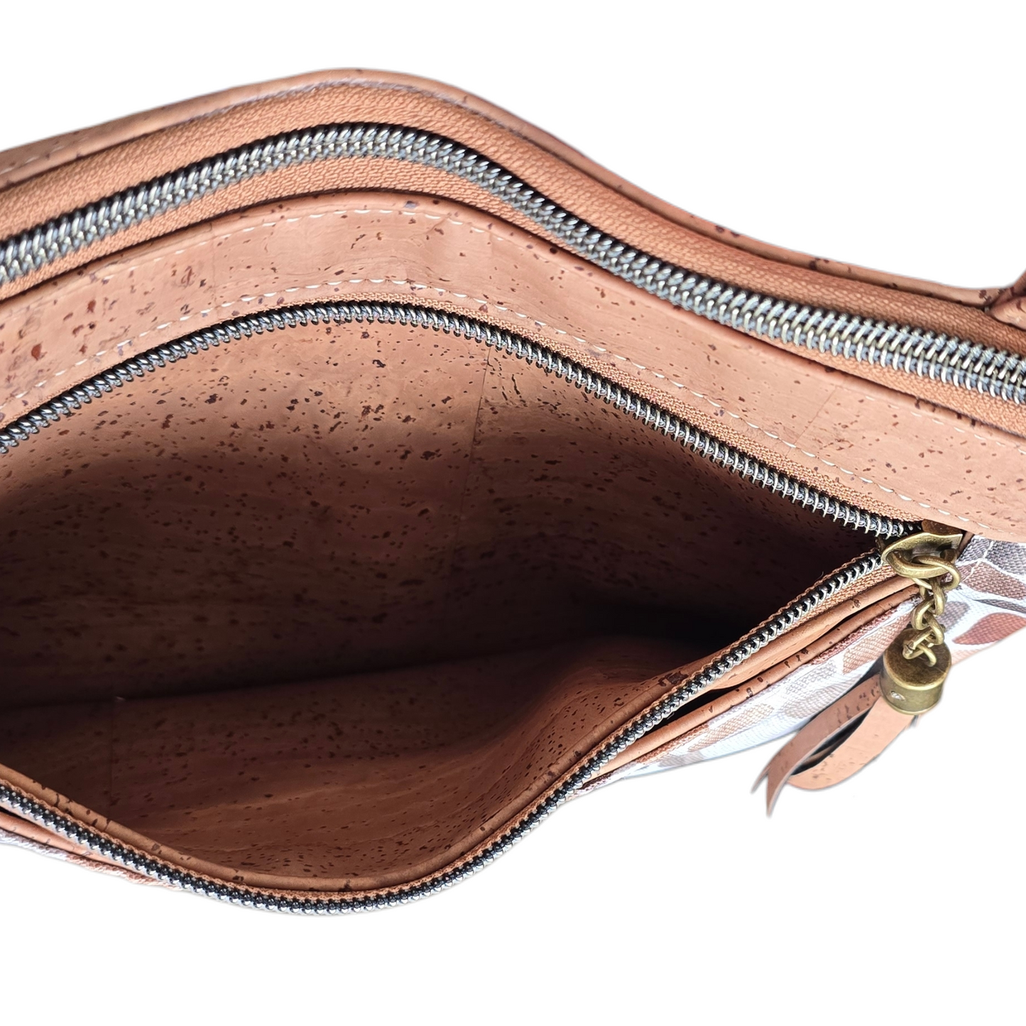 Neutral Pebble Print with Cork Accents | Lightweight Everyday Purse