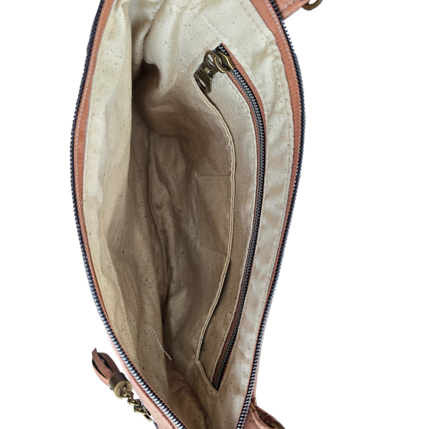 Neutral Pebble Print with Cork Accents | Lightweight Everyday Purse