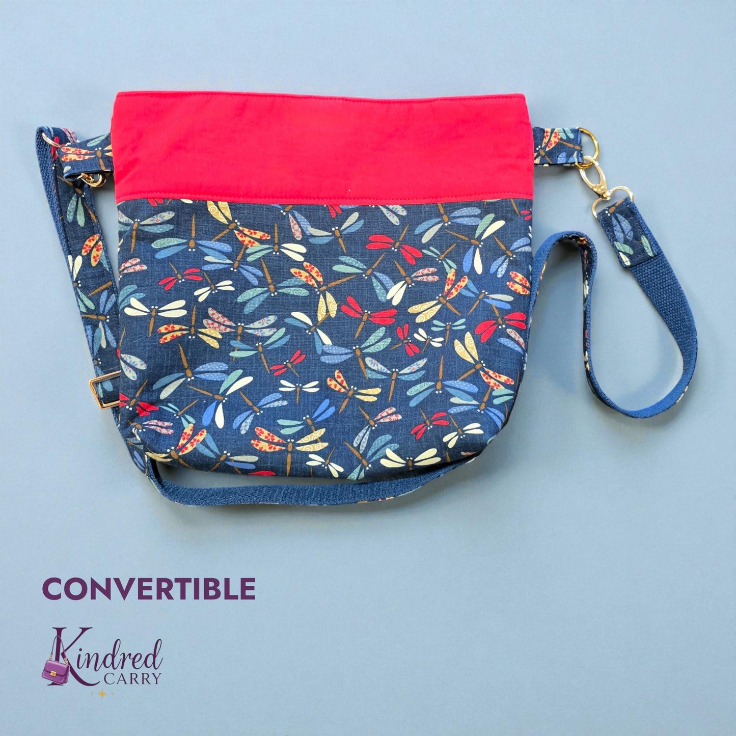 Convertible Tote – Navy Dragonfly