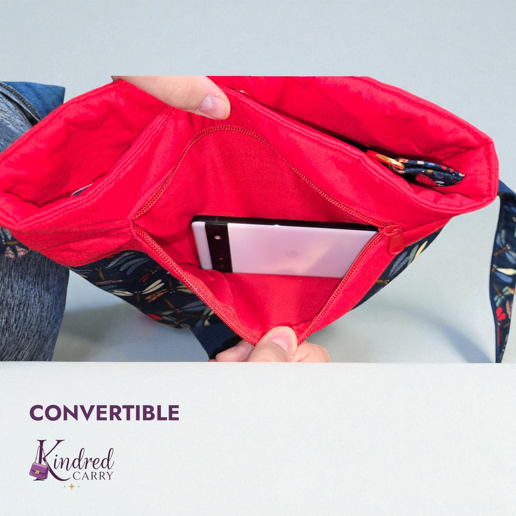 Convertible Tote – Navy Dragonfly