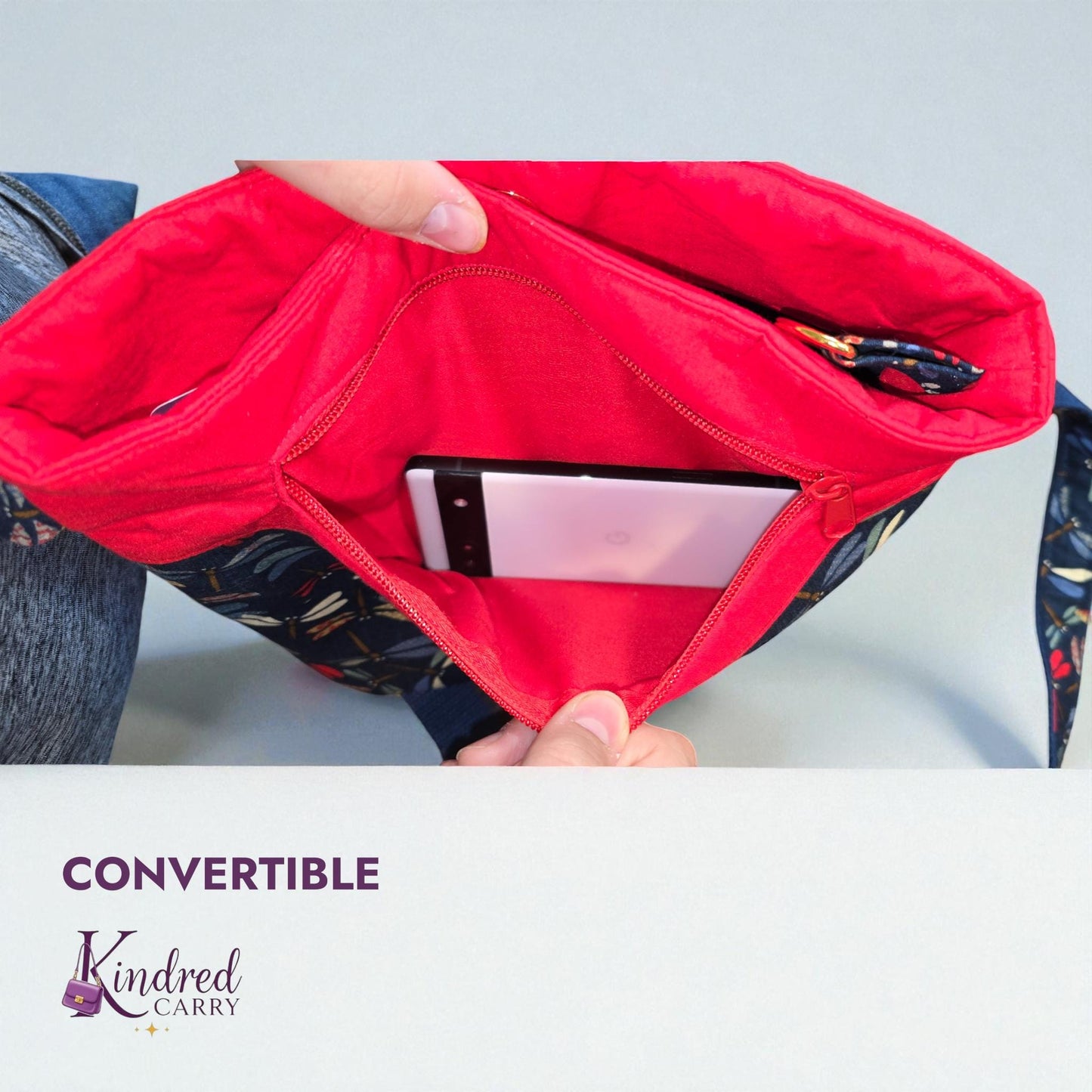 Convertible Tote – Navy Dragonfly