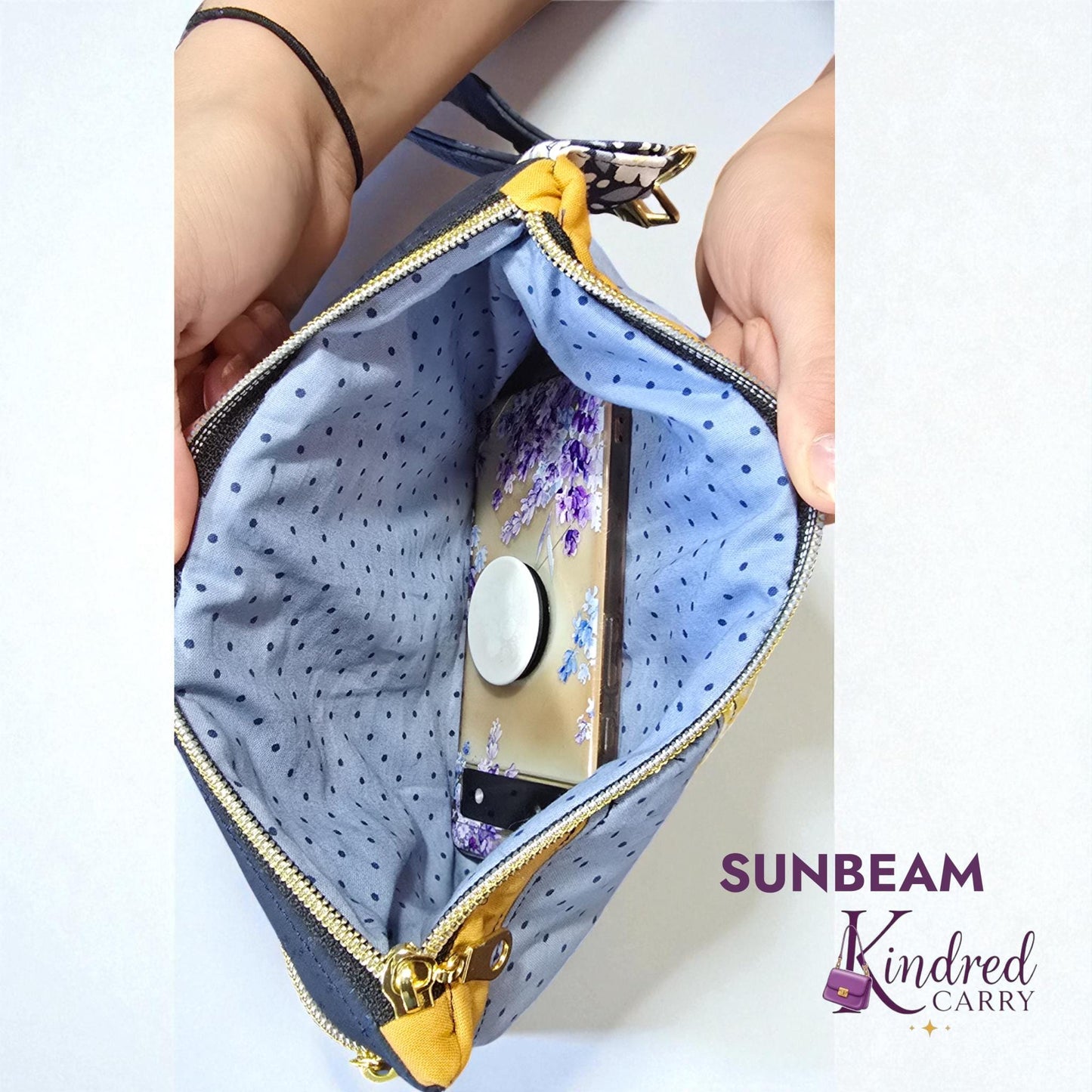 Sunbeam Cork Wristlet | Embroidered Handmade Clutch