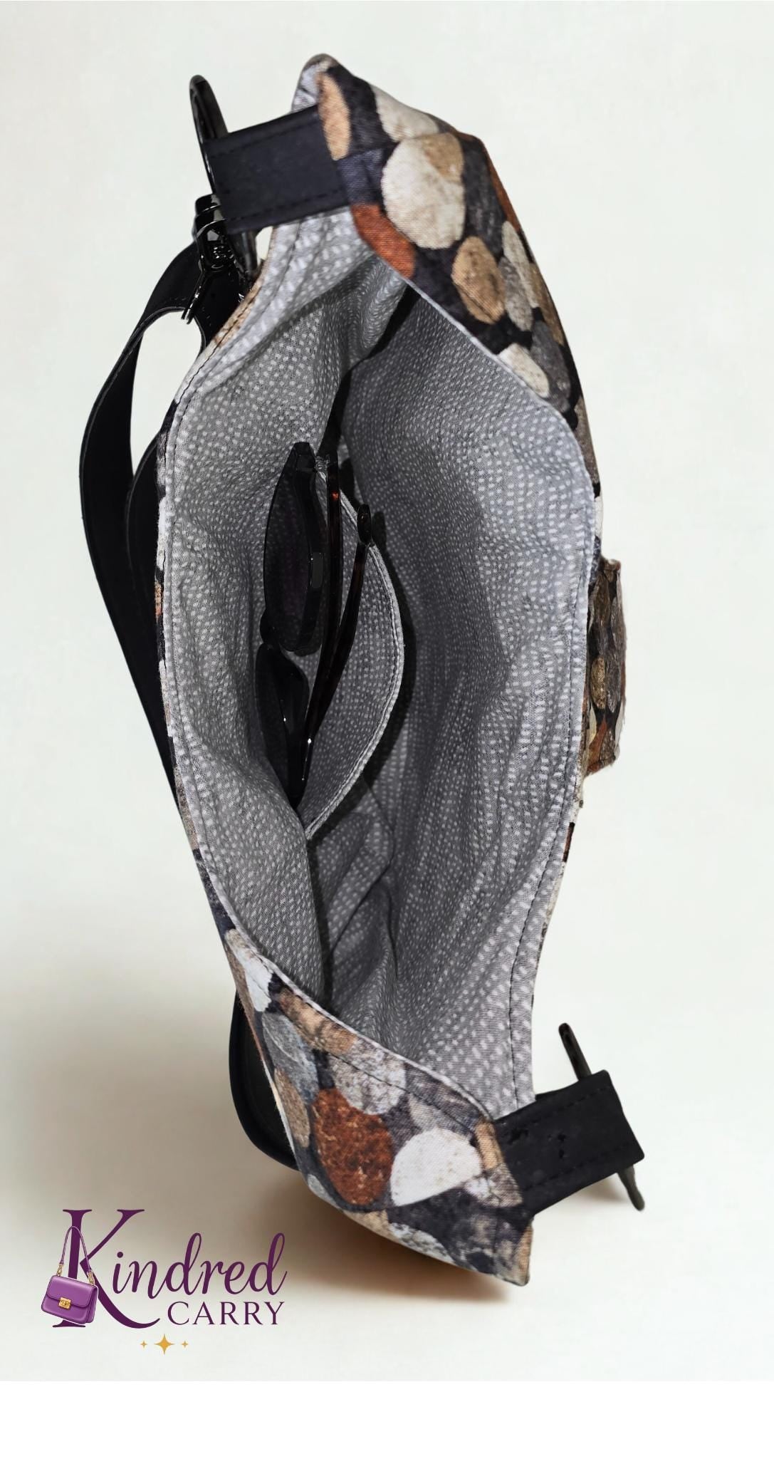Scarlett Rustic Polka Dot Hobo Bag with Cork Accents – Handmade Crossbody/Shoulder Bag