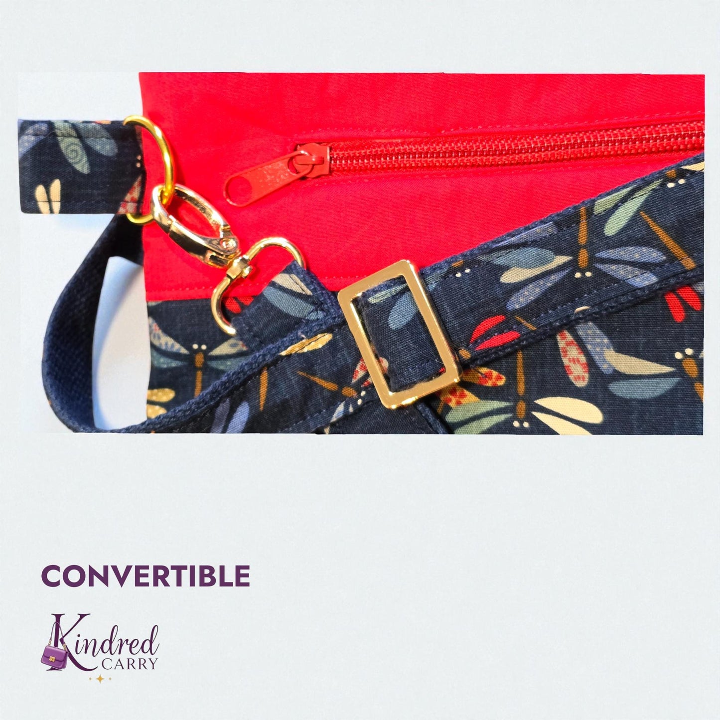 Convertible Tote – Navy Dragonfly