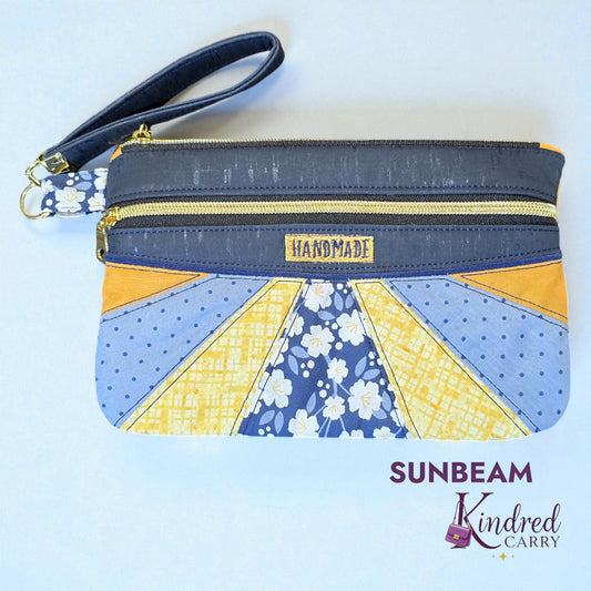 Sunbeam Cork Wristlet | Embroidered Handmade Clutch