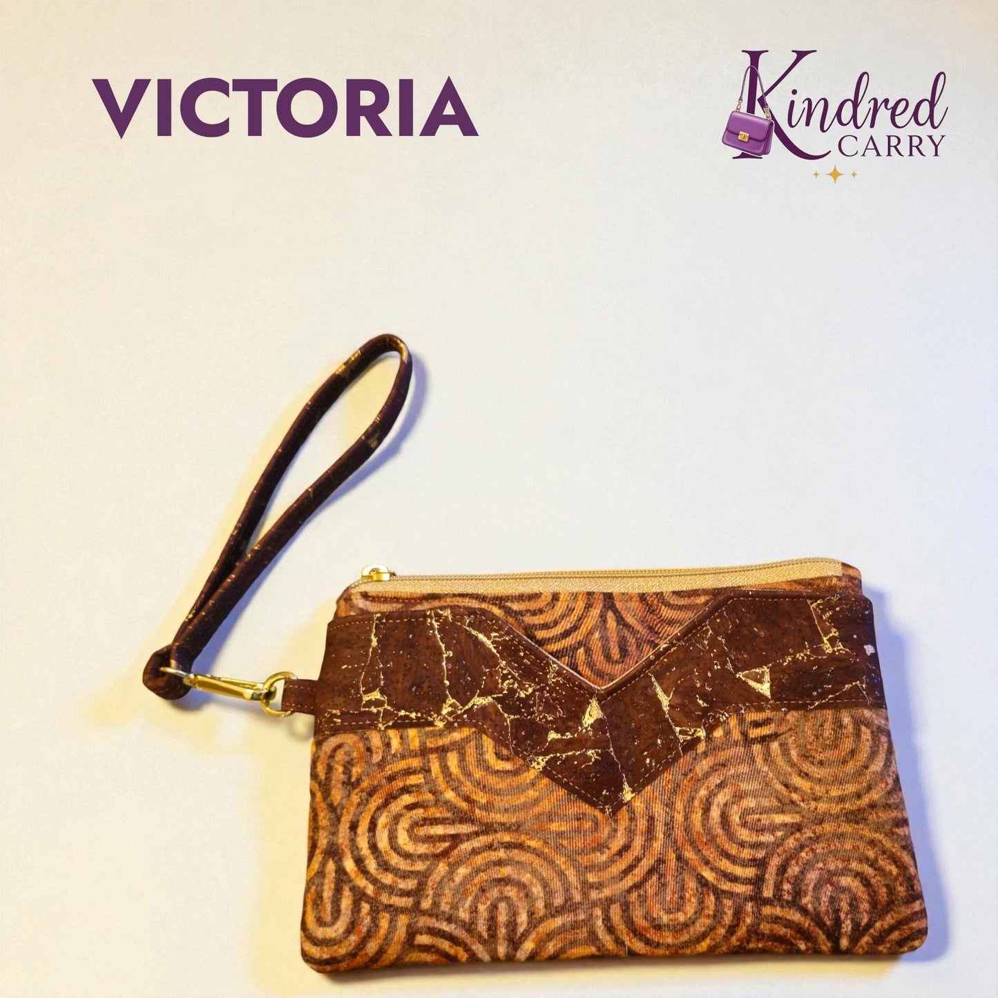 Victoria Wristlet — Handmade Cork & Cotton Clutch