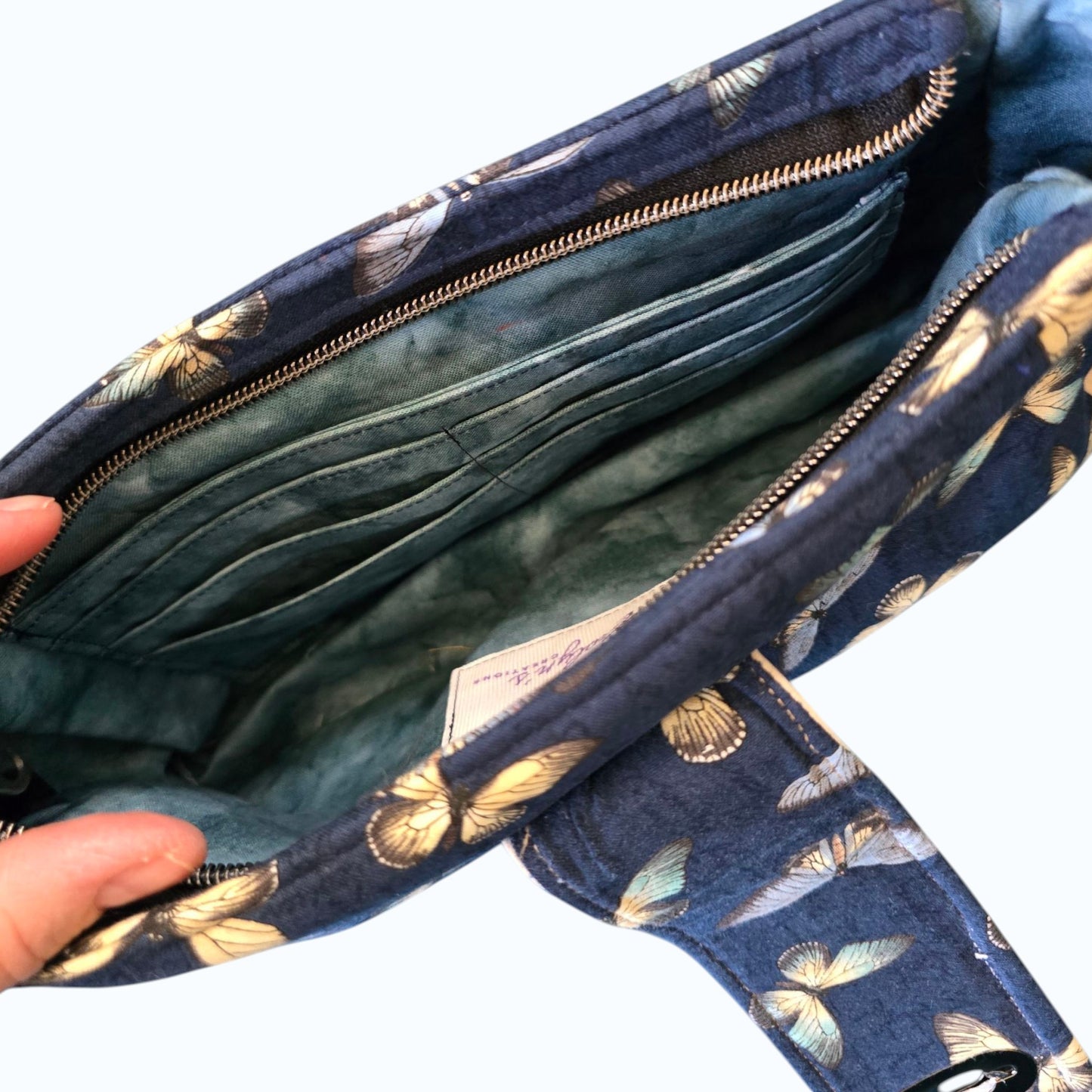 Butterfly Crossbody - Navy & Gold