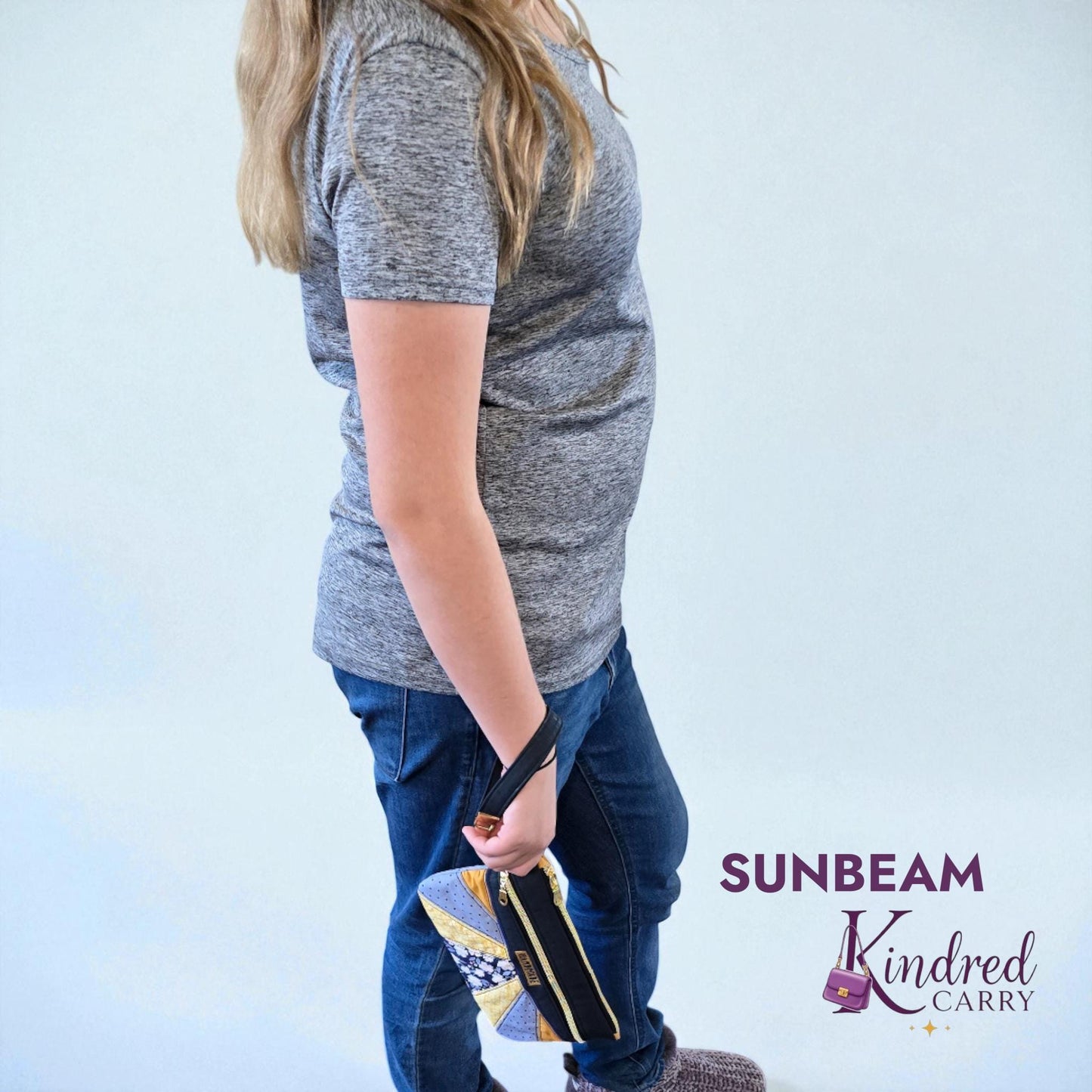 Sunbeam Cork Wristlet | Embroidered Handmade Clutch