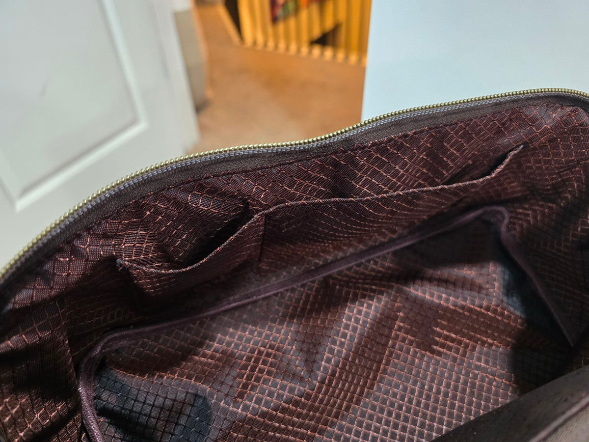 Charles Dopp Kit interior slip pockets with brown ripstop lining