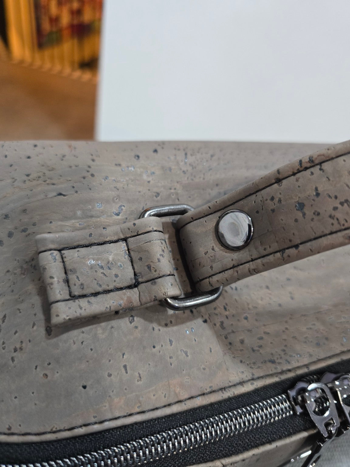 Charles Dopp Kit cork handle and gunmetal hardware detail