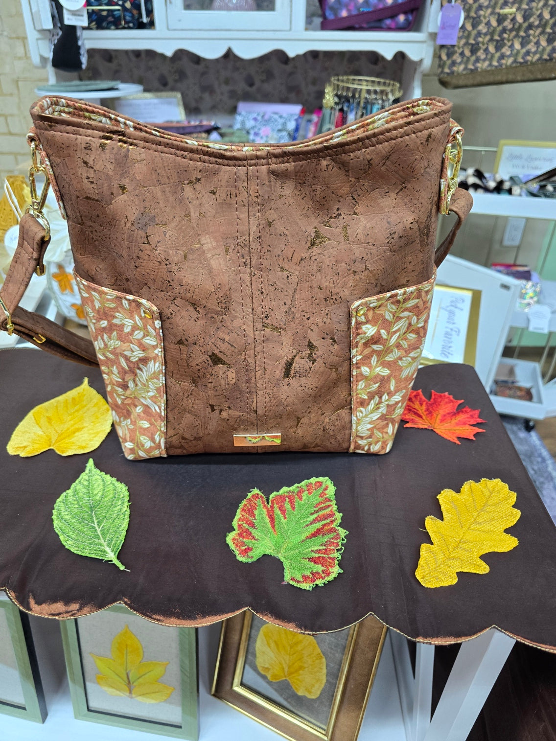 Kindred Carry Compass crossbody in fall copper cork shimmer