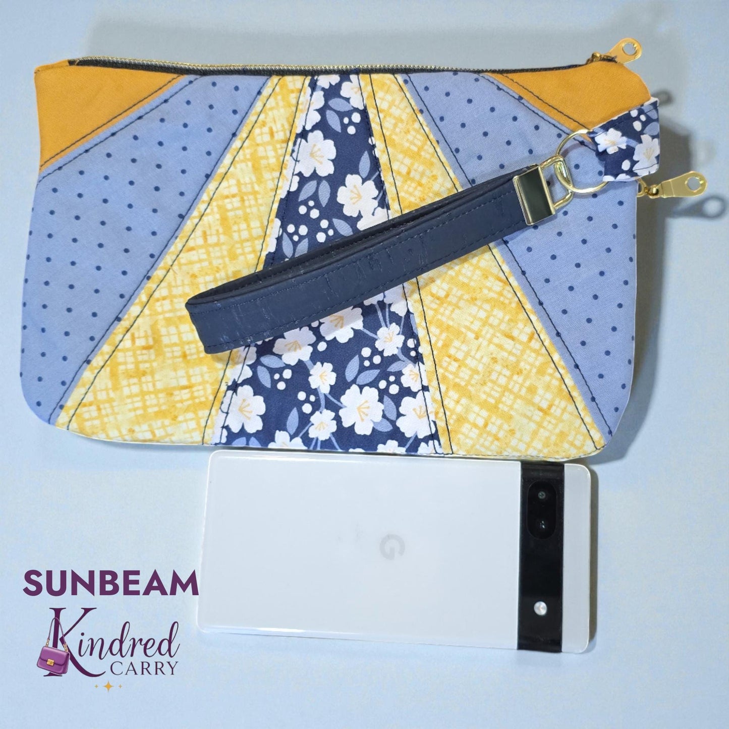 Sunbeam Cork Wristlet | Embroidered Handmade Clutch