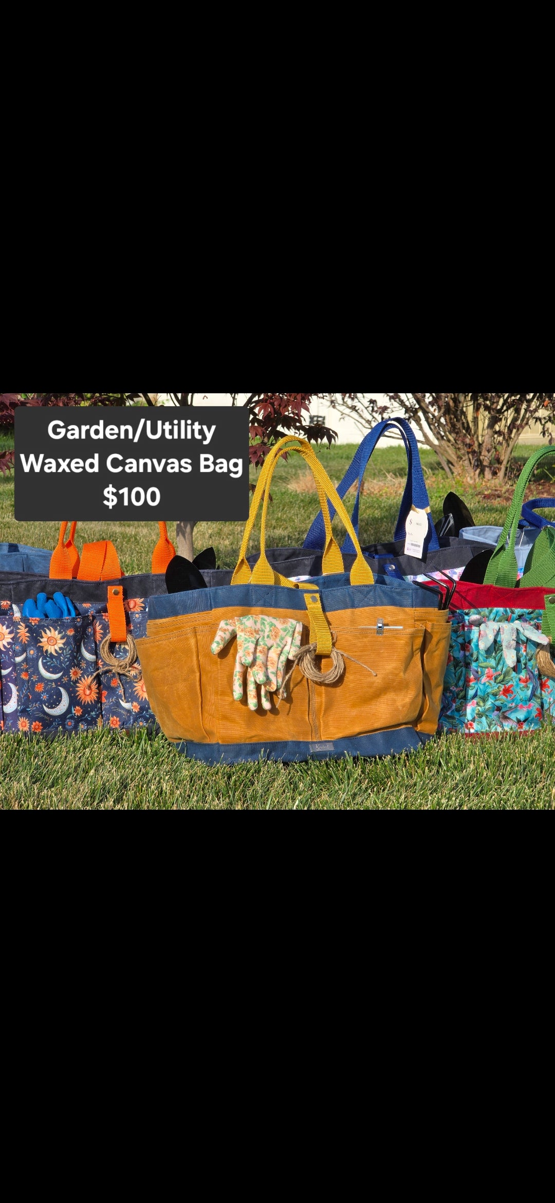 Kindred Carry Davis Garden Bag in blue and gold