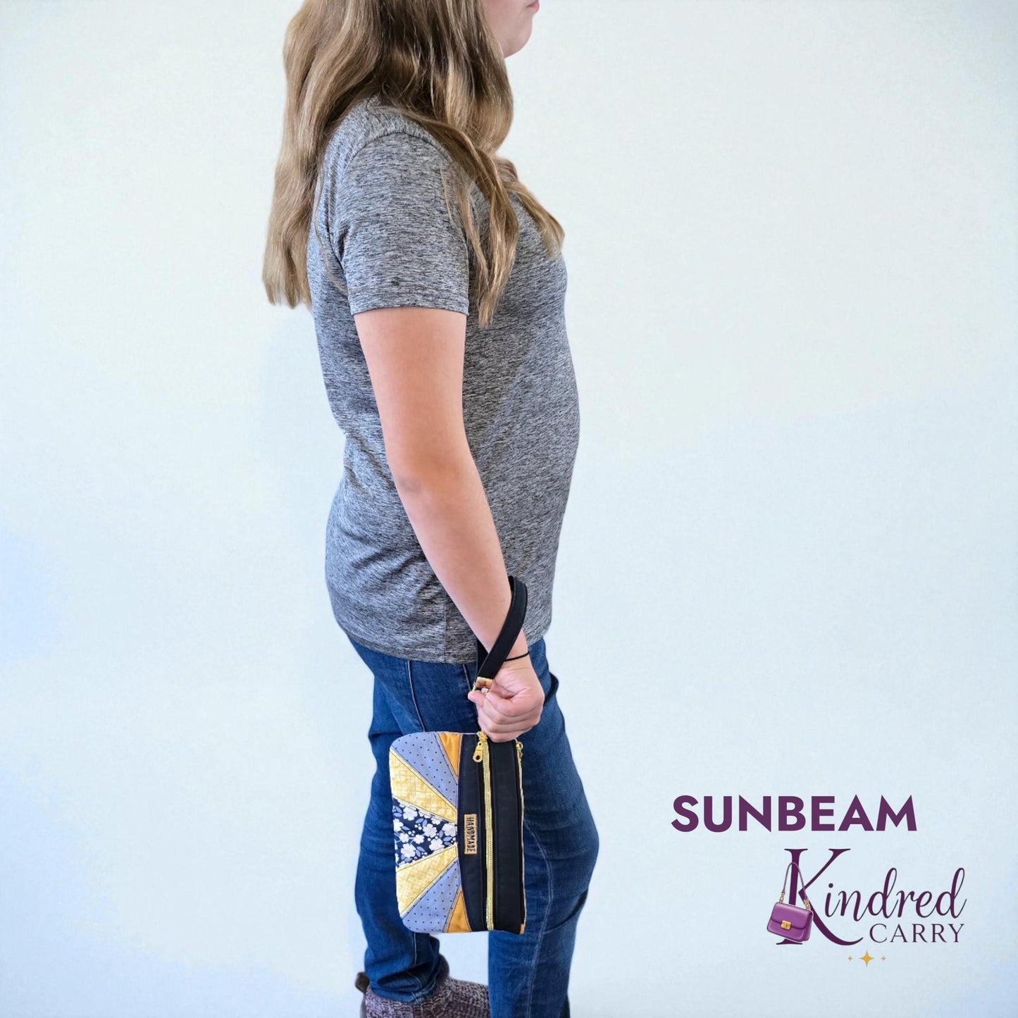Sunbeam Cork Wristlet | Embroidered Handmade Clutch