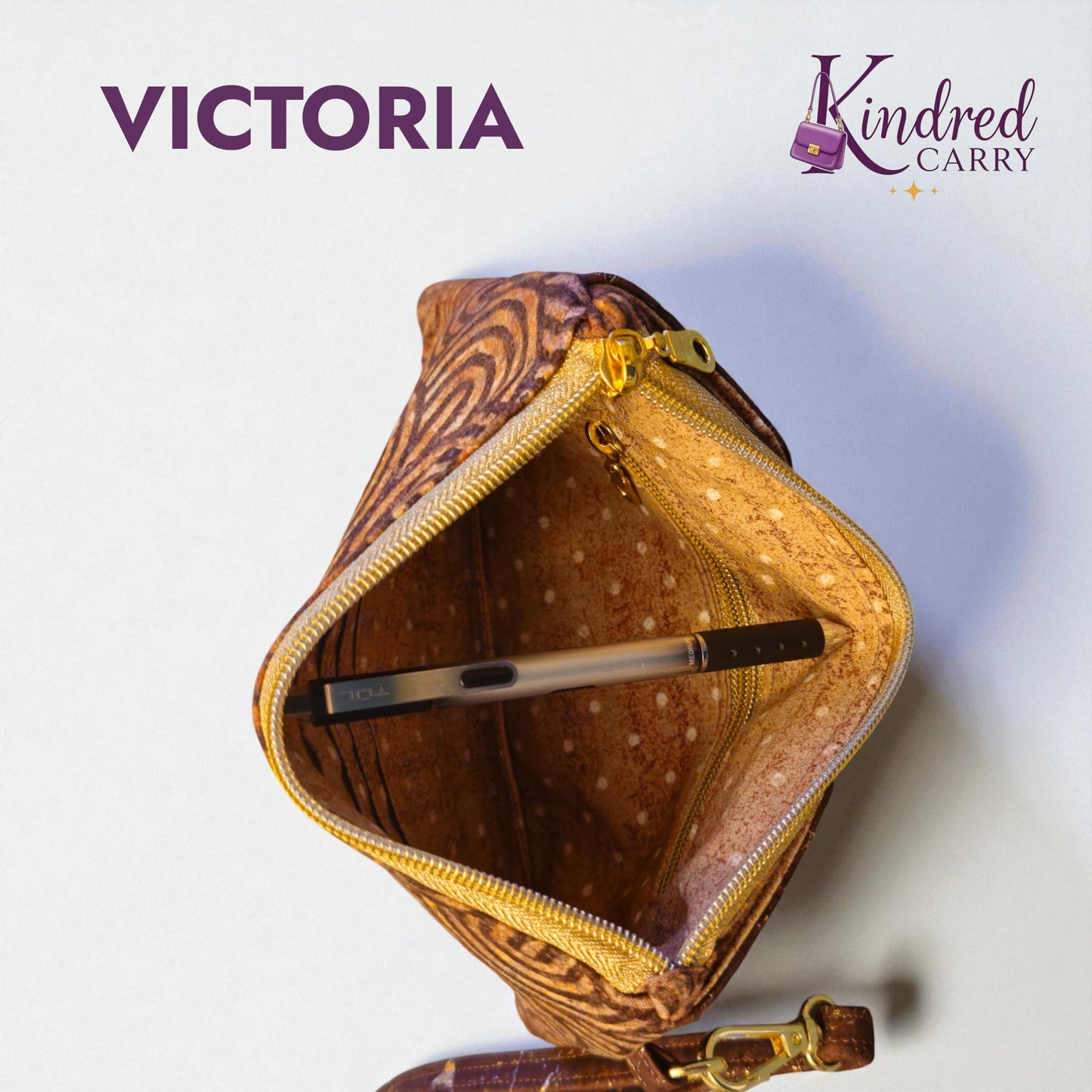 Victoria Wristlet — Handmade Cork & Cotton Clutch