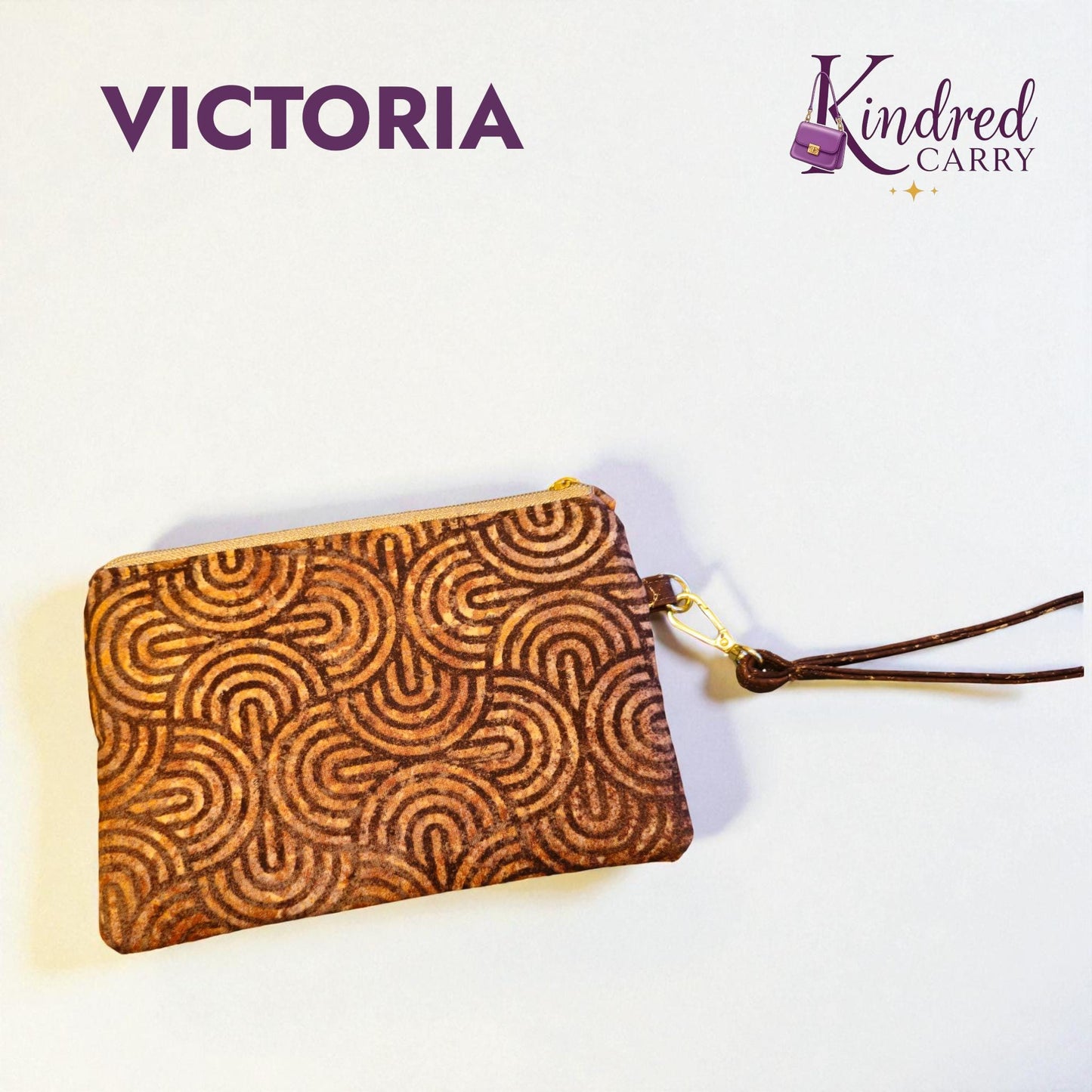 Victoria Wristlet — Handmade Cork & Cotton Clutch