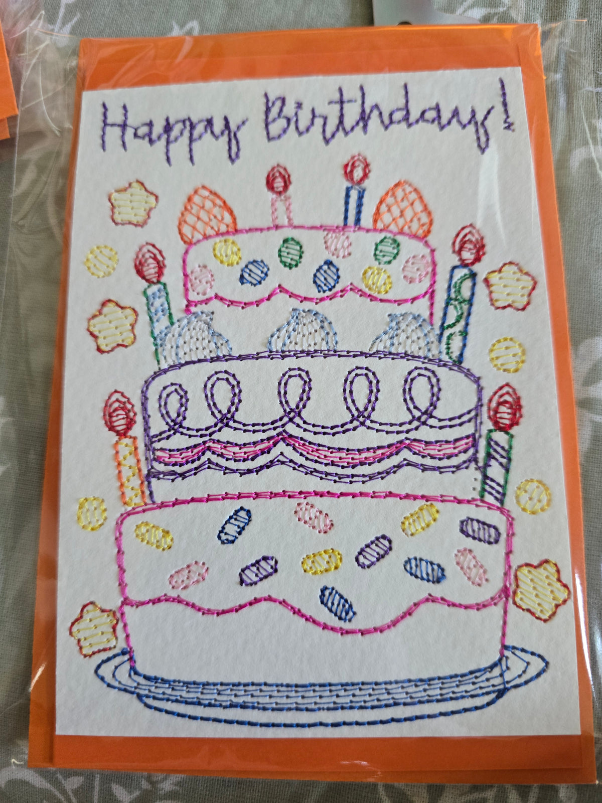 Kindred Carry handmade birthday greeting card with cake design