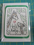 Kindred Carry handmade baby greeting card with Hello Giraffe design