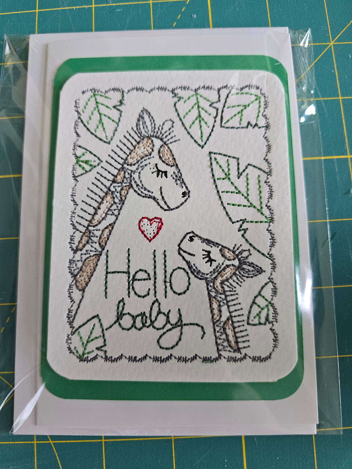 Kindred Carry handmade baby greeting card with Hello Giraffe design