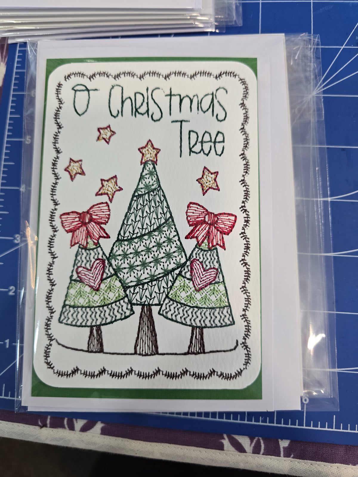 Kindred Carry handmade Christmas greeting card with O Christmas Tree design