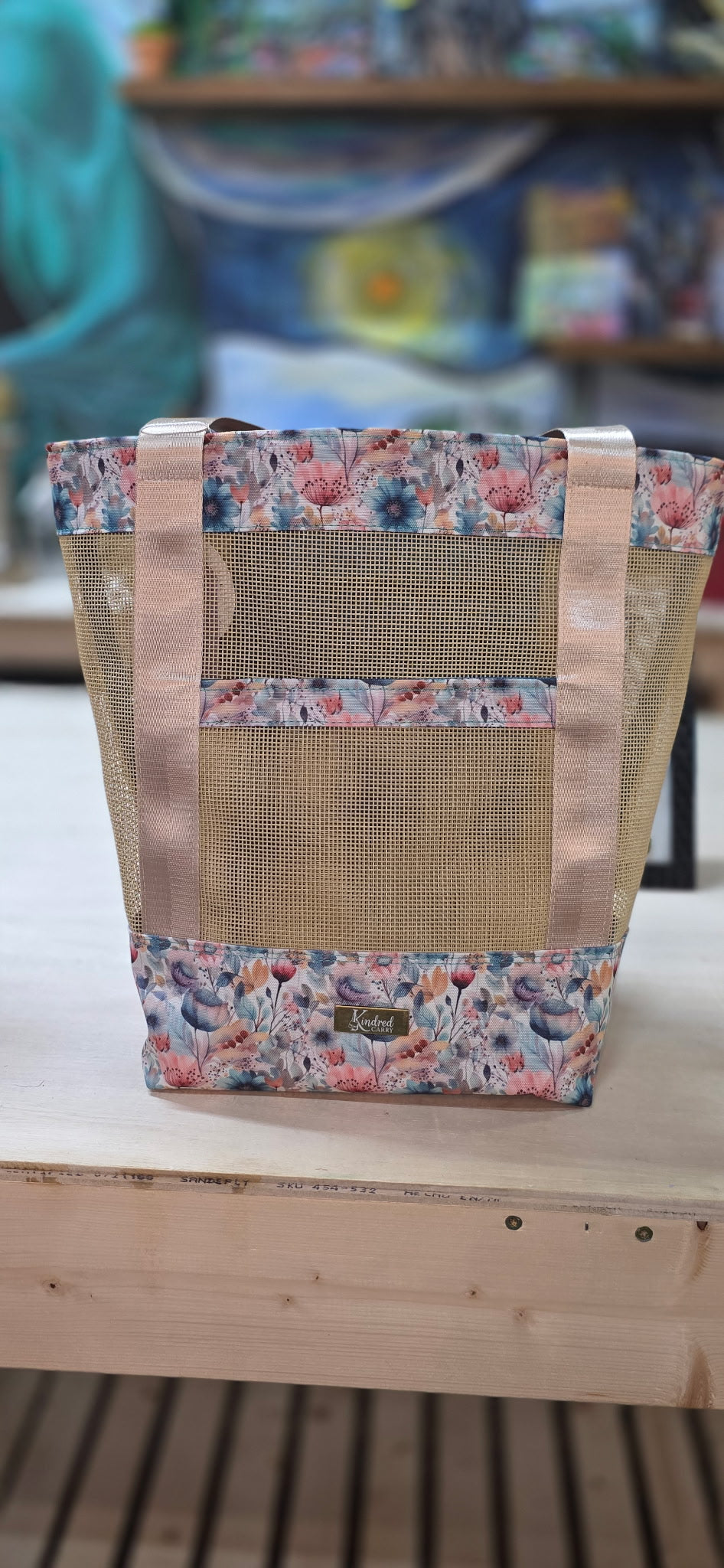 Kindred Carry Market Tote in floral blush print