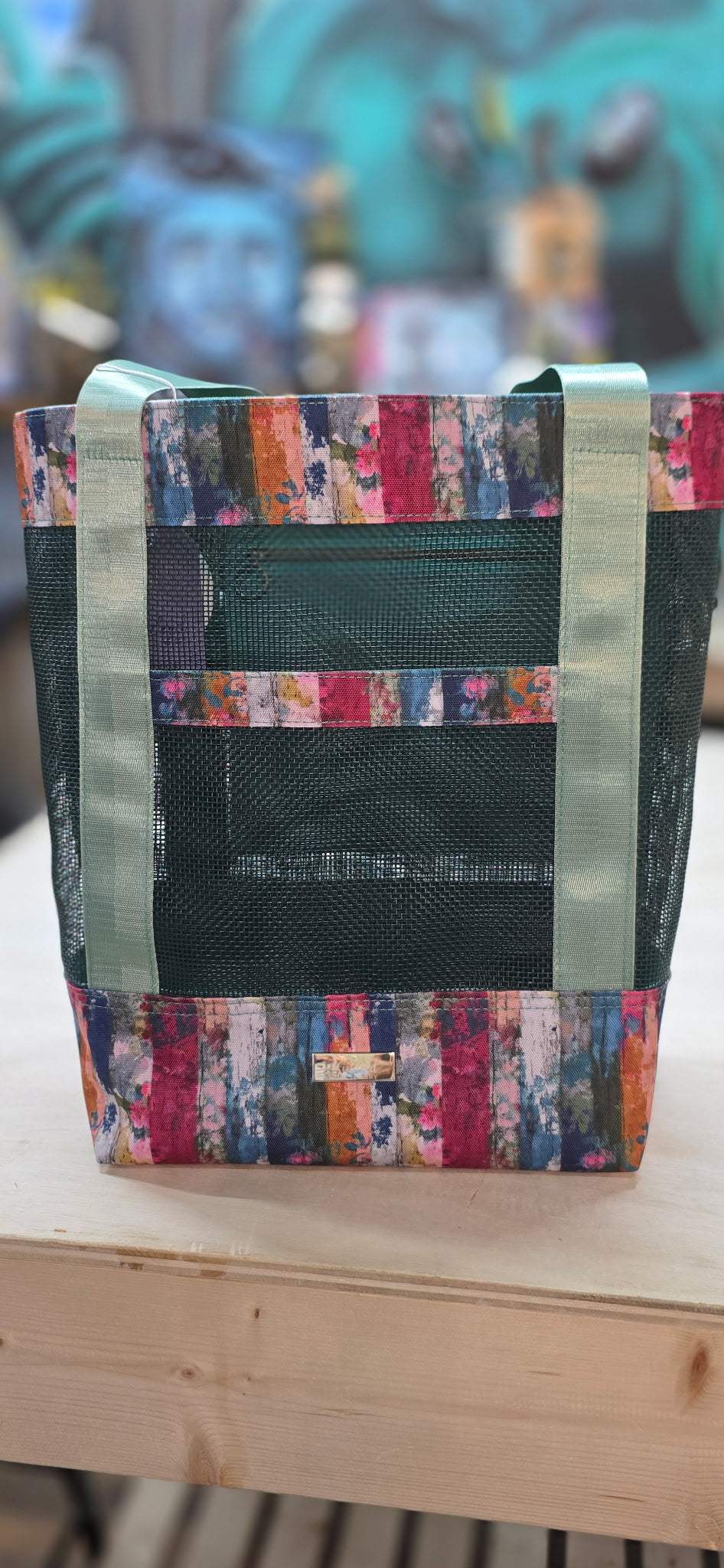 Kindred Carry Market Tote in painted stripes print