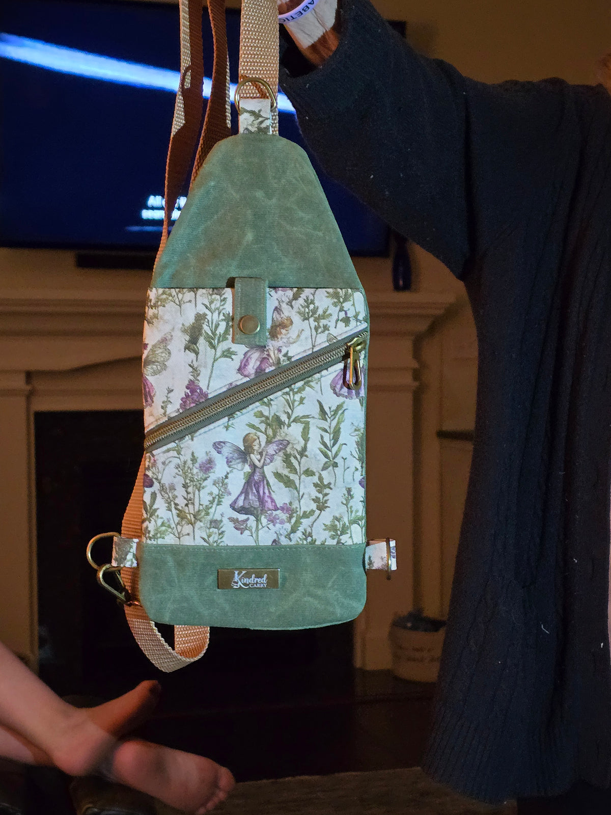 Kindred Carry Mini-Traveler Sling in purple fairy print