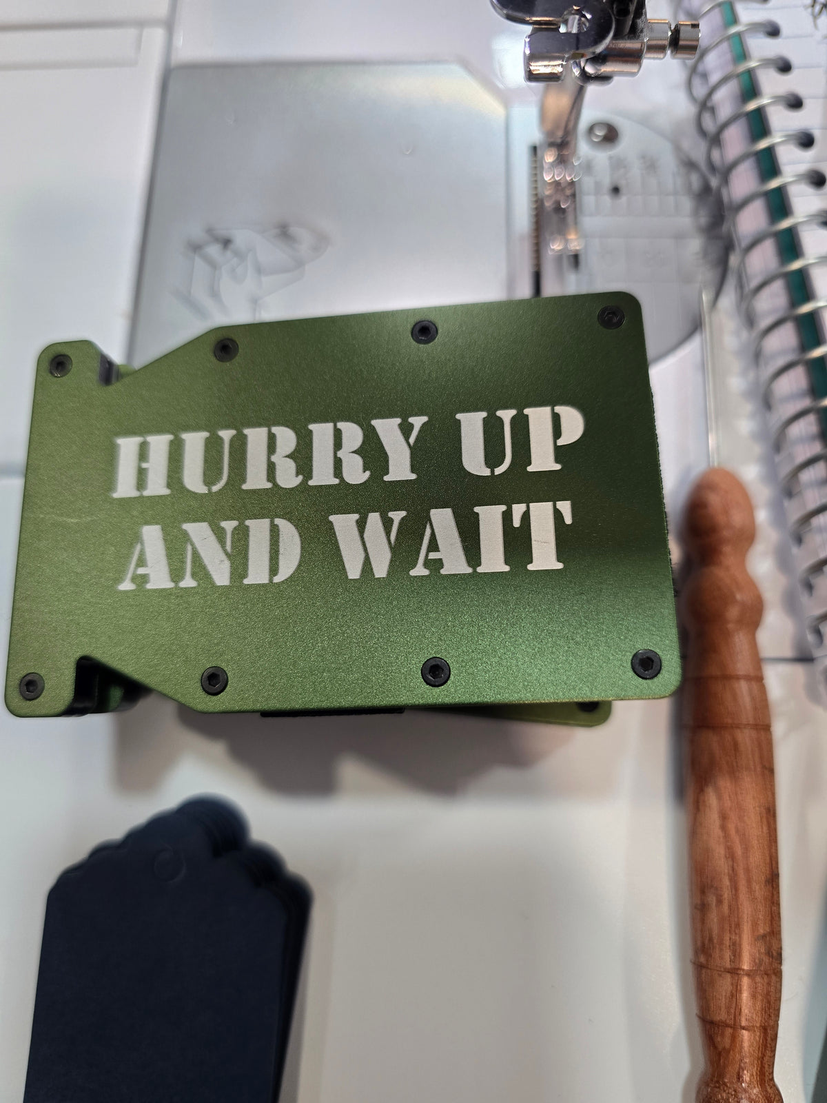 Kindred Carry Man Notch RFID wallet in army green with Wait design